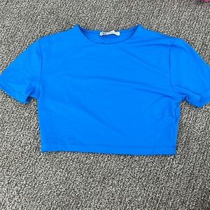 Zara blue crop top